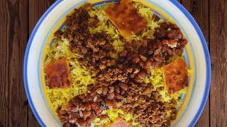 Persian Food Adas Polo with mince meat: yummy Adas polo recipe | Lentil and Rice Mixed Recipe