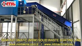 yari otomatik cöp ayıklama tesisi semi-automatic garbage sorting plant