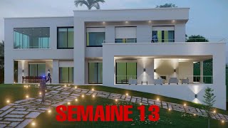 PROJET DE CONSTRUCTION D'UN DUPLEX AU CAMEROUN  .SEMAINE N:13  elevation des murs