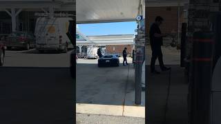 Lamborghini Aventador Owner Stunting at Gas Pump 💰💰💰 #lamborghini #aventador #stunting