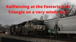 Railfanning on a very windy day in Fostoria, OH - 3/28/21