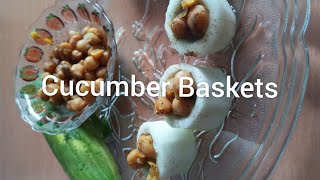 Cucumber Baskets | Kheere ke Kulle | Indian Street Spicy Chaat food Chana with cucumber.