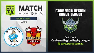 Queanbeyan Blues v Gungahlin Bulls - U19s Grand Final Highlights | CRRL 2022