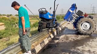 Sonalika 35 tractor accident on national highway by Truck. ट्रैक्टर के दो हिस्से हो गए हादसे में