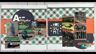 A is for Alligator - Echo Park - Imagine That! - Double Page Scrapbook Layout