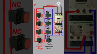 series and parallel connection #motor start stop many places