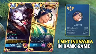 I MET INUYASHA ON RANK GAME🔥 | ALUCARD & TOP 1 GLOBAL ZILONG IN ONE TEAM | MUST WATCH | MLBB