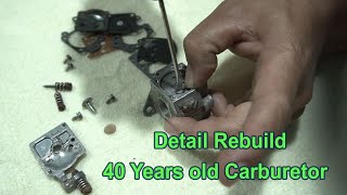 How to Detail Rebuild 40 Years Old Carburetor Trimmer  Echo KIORITZ SRM-204DE Of Japan