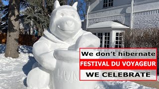 Festival Du Voyageur 2021 | Snow Sculptures | We don't hibernate, We Celebrate!| Part-1| Winnipeg