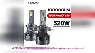 ✔️HYNBYZJ H7 H4 H11 LED Headlight 320W High Power H1 H8 H9 HB4 HB3 9005 9006 9012 Turbo Lamp