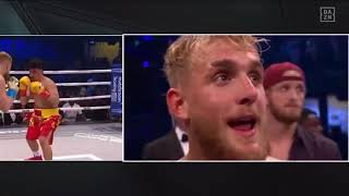 Jake Paul and KSI confront each other after his Boxing Fight against Aneson Gib!!!!!!!