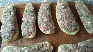 Баклажаны с фаршем в кляре. Очень вкусный и простой рецепт.