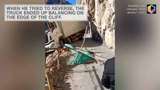 GPS Led to Truck Balancing on Cliff Edge