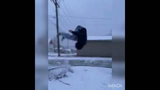 Snow on trampoline ❄️😍😍😍 #shorts