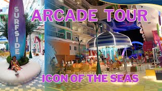 ARCADE ON ICON OF THE SEAS WITH A QUICK BITE IN SURFSIDE #iconoftheseas #royalcaribbean