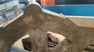 IWM waterjet 5 axis cuts 70mm thick mild steel part