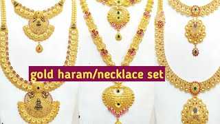 gold haram design. gold necklace/haram set above 72 g to 120 g. gold wedding haram and necklace