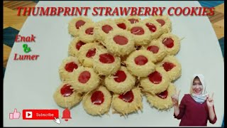 CARA MEMBUAT THUMBPRINT STRAWBERRY COOKIES