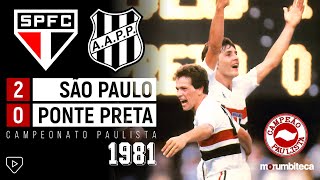 São Paulo 2x0 Ponte Preta - 1981 - BICAMPEONATO PAULISTA DA MÁQUINA DE JOGAR FUTEBOL!🏆🏆