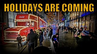 The Coca Cola Truck Returns To Liverpool After A Six Year Absence - Xmas 2023 -