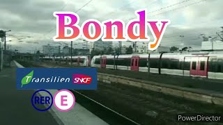 Trains - RER Ligne E : Départ d'un UM de Z 50000-Franciliens-NAT en Gare de Bondy.