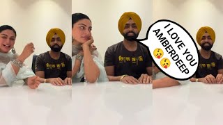 Ammy virk instagram live with amberdeep singh and neeru bajwa on promotion of launge lachi 2