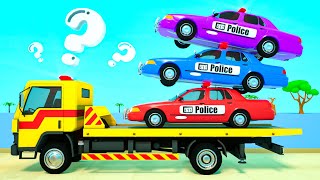 Firetruck Coloring Service Vehicles - Wheels on the Bus Song | Nursery Rhymes & Kids Songs