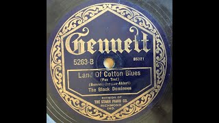 The Black Dominoes "Land Of Cotton Blues" 1923 Hot Jazz 78 RPM Miff Mole