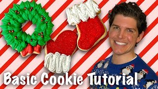 How to Decorate Wreath, Stocking, & Mitten Christmas Cookies | Tutorial for Beginners