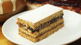 Filled Honey Slice | Honey Slice | Honey Cake - Recipe Videos