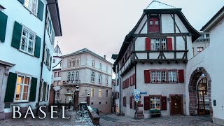 Winter City Walk in Basel, Switzerland