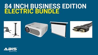 84" Electric Projector Screen & Projector Bundle for Business - Complete Set