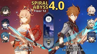 C0 Yoimiya Doble Hydro & C0 Tartaglia International | Spiral Abyss 4.0 Floor 12 | Genshin Impact