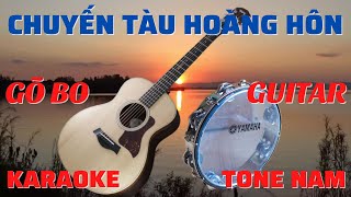 KARAOKE CHUYẾN TÀU HOÀNG HÔN//GÕ BO-GUITAR//TONE NAM(Dm)NÉT VIỆT KARAOKE