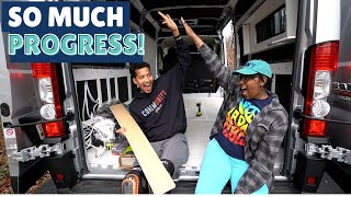 Installing Our Walls & Vinyl Flooring | DIY Van Build