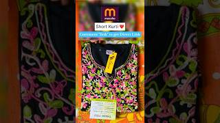 Black  Chikankari Short Kurti from Meesho  #meesho #meeshohaul  #Shorts #kurti