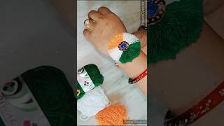 Tricolour Rakhi #diyrakhimaking #viralshort #viralvideo #youtubeshort #shorts @geetacraftstitching