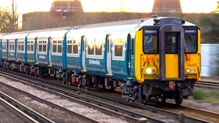 South Western Railway (SWR) Class 455 In BR Blue Livery Passing Through Surbiton - 06/03/24