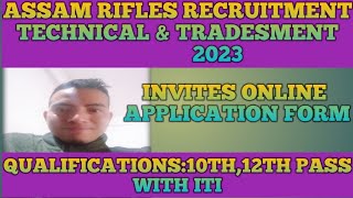 Assam rifles Technical & Tradesman Recruitment 2023