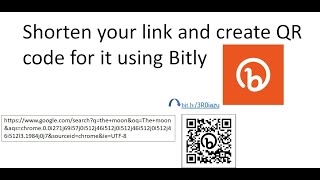 Shorten and create QR code for your long URL link using Bitly: video 87