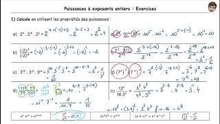 Puissances - 2 - Ex 1 - 3ème