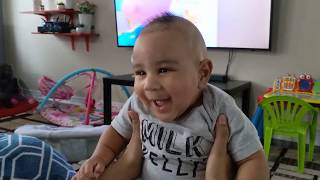 KIDS VIDEOS - CUTE BABY BOY FIRST LAUGH (wait till the end), TOYS REVIEW