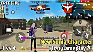 New Sonia Character Solo vs squad first Gameplay 😳 Garena free fire 🔥