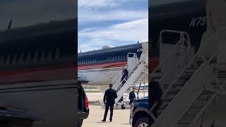 President Trump is wheels down at Milwaukee Mitchell International Airport in Wisconsin