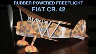 Fiat CR.42 Rubber Powered Freeflight Model Airplane