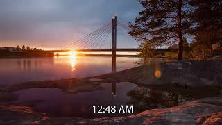 Rovaniemi Summer Midnight Sun   Keskiyön aurinko Lapissa Rovaniemellä