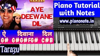 Aye Deewane Dil Kar Di Kya Mushkil Piano Tutorial with Notes | Tarazu | Julius Murmu Keyboard | Pjtl