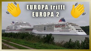 Kreuzfahrtschiffe EUROPA und EUROPA 2 // Spektakuläres Treffen im Nord-Ostsee-Kanal // 03.10.2020