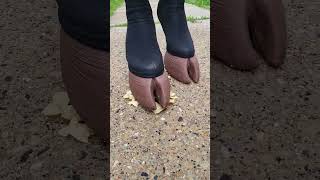 Satisfying CRUNCH! Hoof shoe smashes tortilla chips asmr - PS I make these shoes! #asmr