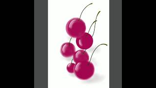 "Cherries" Digital Painting #3d #hyperrealism #Cherry #tutorial #forbeginners #aesthetic #shorts